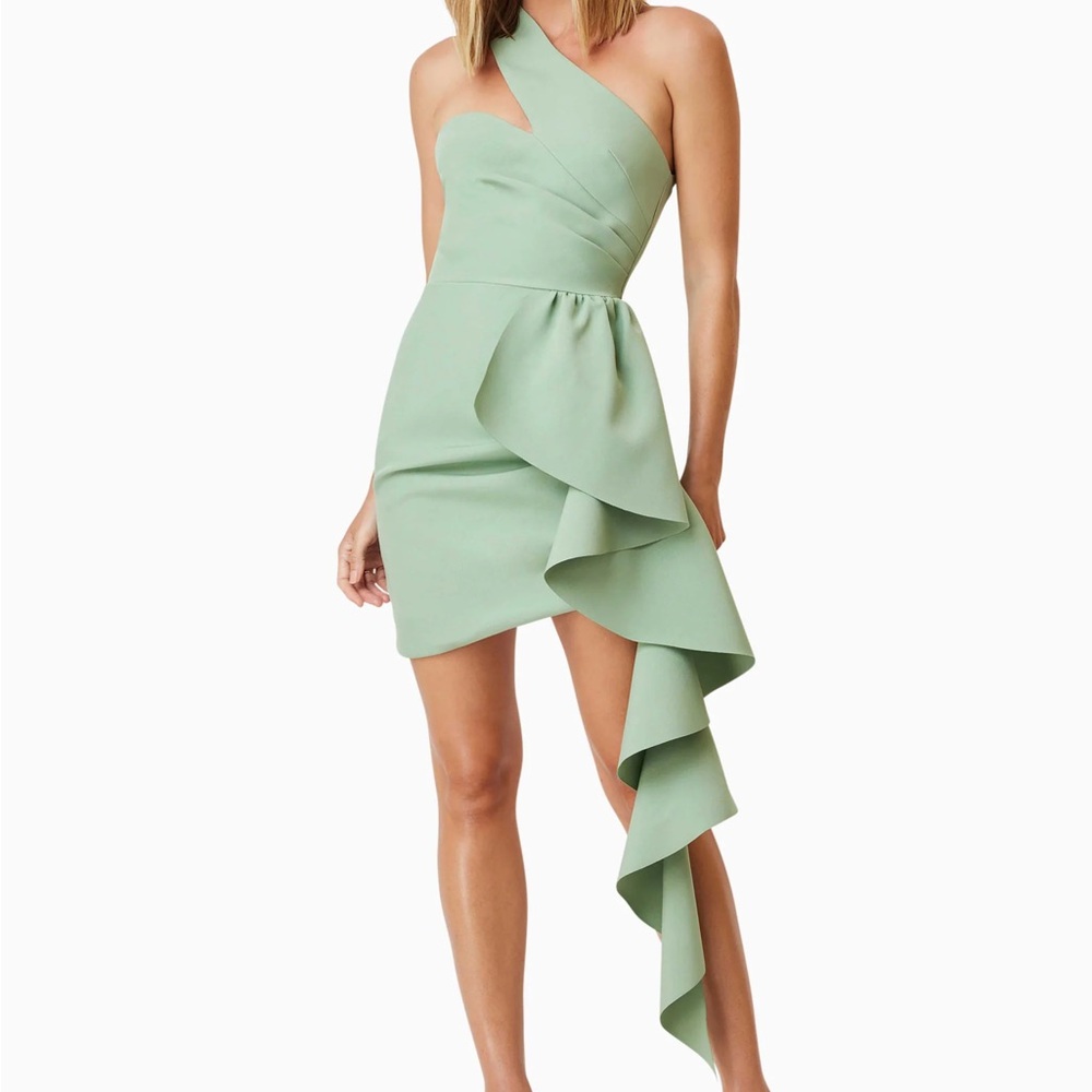 REVOLVE Asymmetrical Green Dress